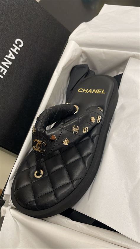 chanel flip flops cheap|chanel flip flops with chain.